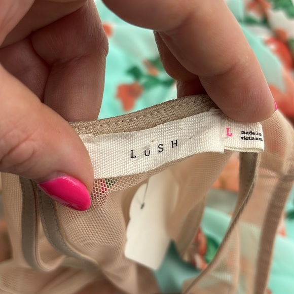 LUSH Mesh Cutout Floral Print Full Length Dress - Picture 6 of 7